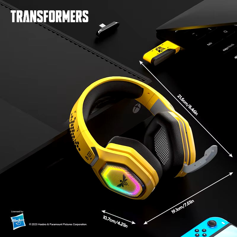 Transformers TF-G01 Gaming Headphones Bluetooth 5.3 Wired Headset Low Latency RGB Headphones with Mic Sport Earphones 500Mah