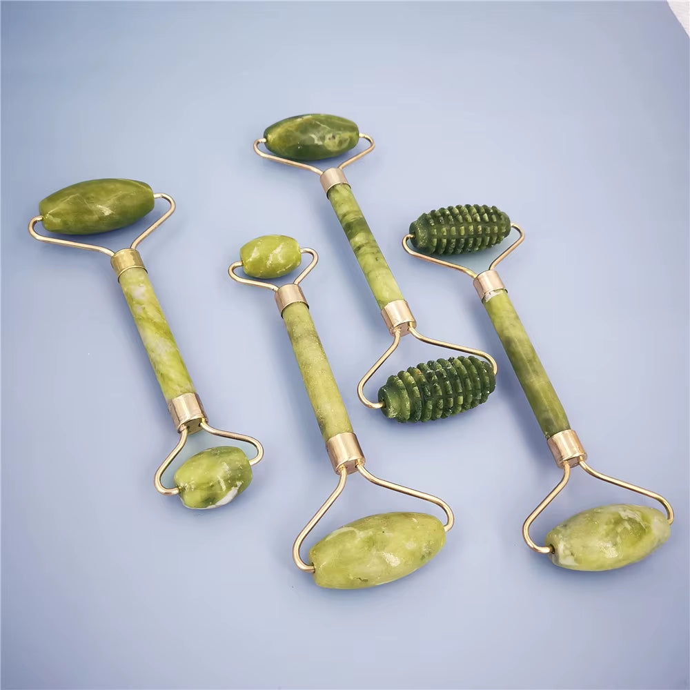 Facial Massage Roller Double Heads Jade Stone Face Lift Hands Body Skin Relaxation Slimming Beauty Health Care Skin Care Tools