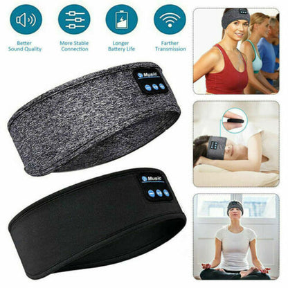 Wireless Bluetooth Headband Sleeping Eye Mask Headphones Headset Music Sports