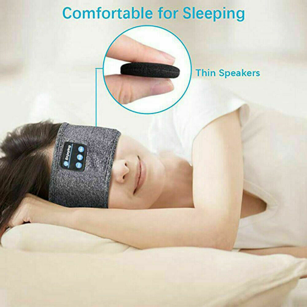 Wireless Bluetooth Headband Sleeping Eye Mask Headphones Headset Music Sports