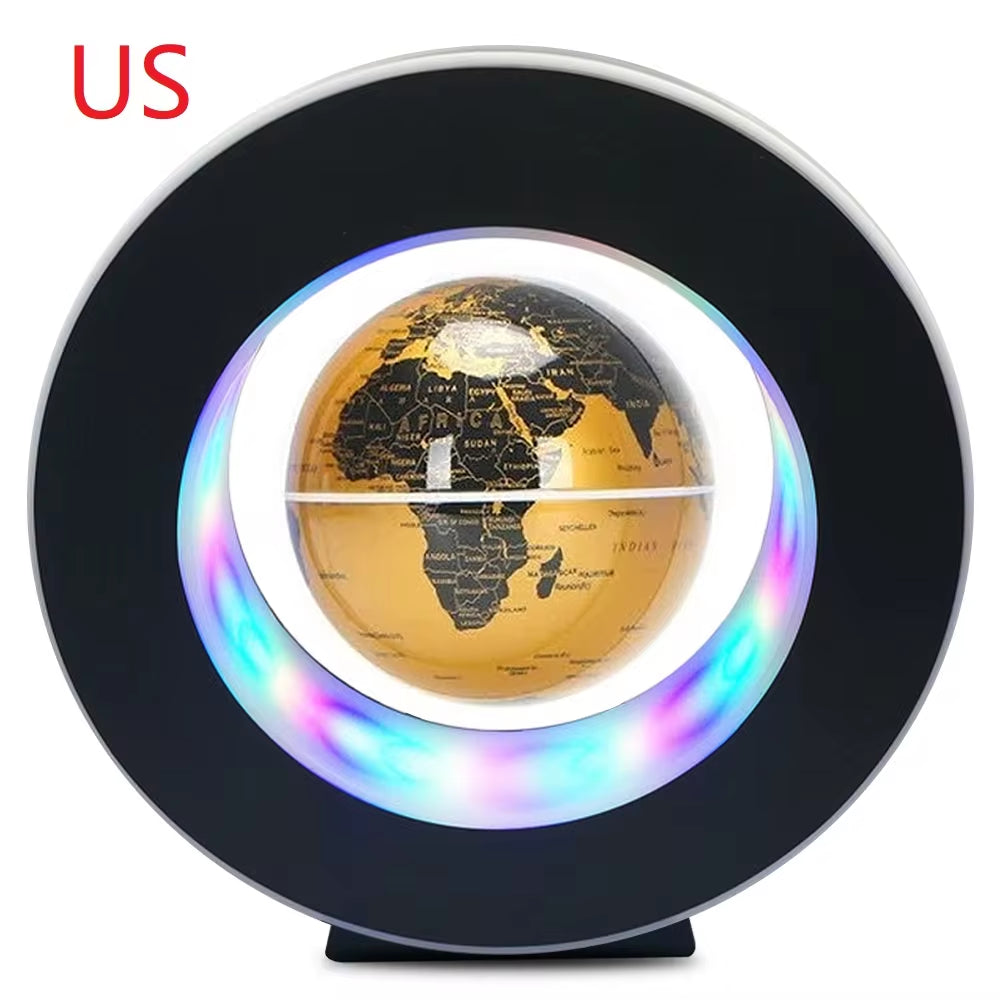 World Map Magnetic Levitation Globe LED Rotating Earth Floating Levitating Lamp O/C Shape Bedside Lights Novelty Birthday Gift